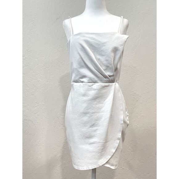 Lulu's Dresses & Skirts - ~ Lulu's Lg Cocktail Mini Dress White Bodycon Hoco Dance Semi-Formal Stretch